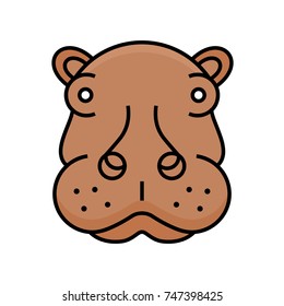 Rhino icon animal vector head illustration