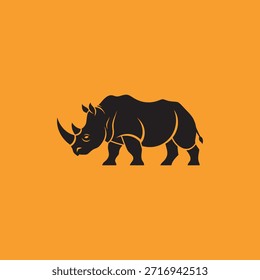 Diseño de Vector plano de icono de rinoceronte.