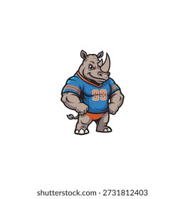 Diseño de Vector plano de icono de rinoceronte.