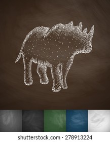 rhino icon. Hand drawn vector illustration. Chalkboard Design