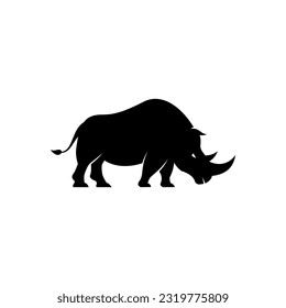 rhino icon illustration design, rhinoceros logo silhouette