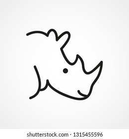 Rhino icon. Rhino linear symbol design from Animals collection. Simple outline element vector illustration on white background.