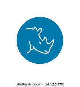 Rhino icon. Rhino linear symbol design from Animals collection. Simple outline element vector illustration on white background.