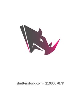 Rhino icon logo design template vector
