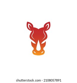 Rhino icon logo design template vector