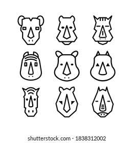 rhino icon or logo isolated sign symbol vector illustration - Collection of high quality black style vector icons
