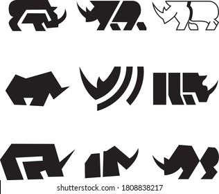 Rhino Icon logo Pack design