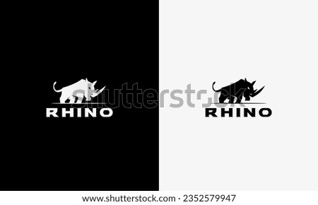 Rhino icon, Logo vector balck and white.