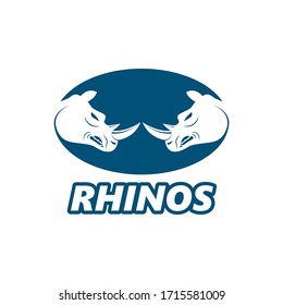 rhino icon logo vector illustration design template