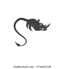 rhino icon logo vector illustration design template