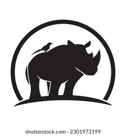 Rhino icon logo,illustration design template.