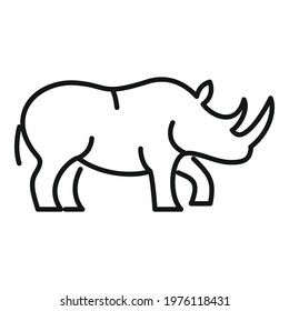 Rhino icon. Outline rhino vector icon for web design isolated on white background