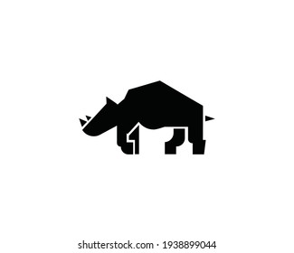 Rhino icon style. Logo design template. Modern shape animal icon .