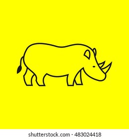 rhino icon. thin line design. vector illustration
