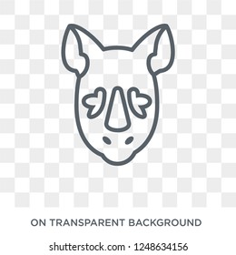 Rhino icon. Trendy flat vector Rhino icon on transparent background from animals collection. High quality filled Rhino symbol use for web and mobile