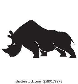 rhino icon vector design. rhinoceros silhouette vector

