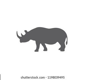 Rhino icon. Vector rhino illustration.  Rhino silhouette. 