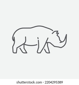 Rhino icon. Vector illustration silhouette of a rhino. Rhinoceros side view design element. Vector illustration