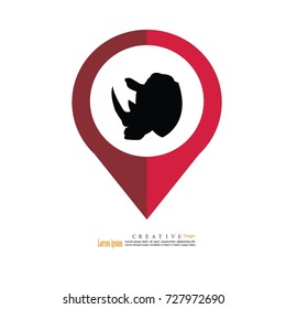 Rhino icon.vector illustration.