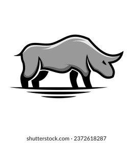 Rhino illustration logo design vector