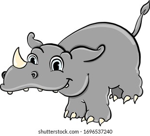 Rhino, illustration, vector on white background