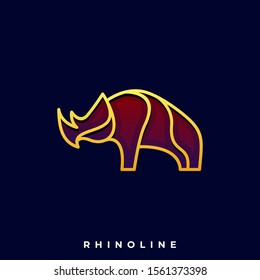 Rhino Illustration Vector Template, Suitable for Creative Industry, Multimedia, entertainment, Educations, Shop, and any related business