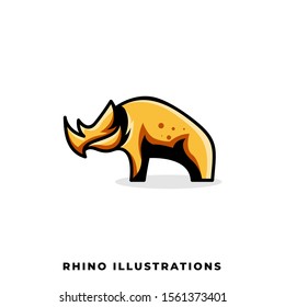 Rhino Illustration Vector Template, Suitable for Creative Industry, Multimedia, entertainment, Educations, Shop, and any related business