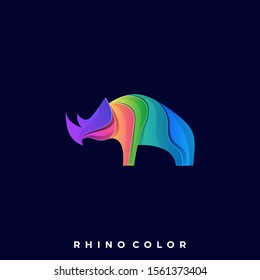 Rhino Illustration Vector Template, Suitable for Creative Industry, Multimedia, entertainment, Educations, Shop, and any related business