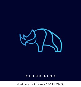 Rhino Illustration Vector Template, Suitable for Creative Industry, Multimedia, entertainment, Educations, Shop, and any related business