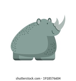 rhino jungle animal in cartoon abstract design vector illustration