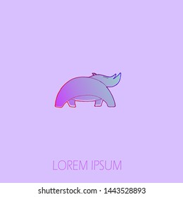 rhino lavender purple background vector
