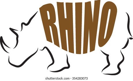 RHINO LETTERING ILLUSTRATION