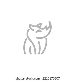 Rhino Line Art Logo Design