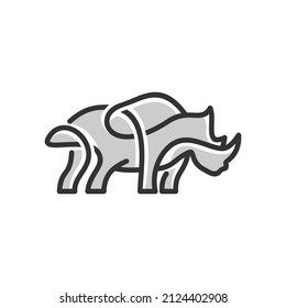 Diseño de logotipo creativo de la línea Rhino