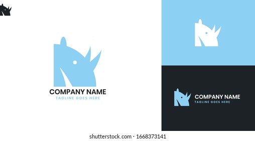 Rhino Logo - All elements on this template are editable with vector software
