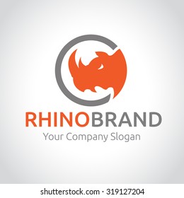 Rhino logo, Animal logo,Animal logo collection,Elements for brand identity,Vector Logo template.