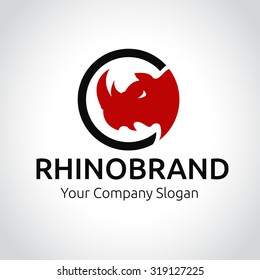 Rhino logo, Animal logo,Animal logo collection,Elements for brand identity,Vector Logo template.