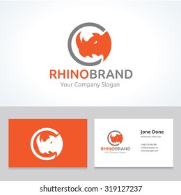 Rhino logo, Animal logo,Animal logo collection,Elements for brand identity,Vector Logo template, Business Card