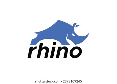 Rhino logo, animal, wildlife logo concept