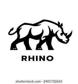Rhino logo. Black and White style.