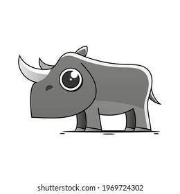rhino logo character idea for child and kid printable stuff and t shirt, greeting card, nursery wall art, postcard