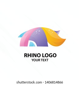 Rhino logo colorful design template