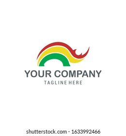 Rhino Logo colorful Template Vector Illustration Icon 