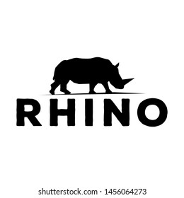 rhino logo concept silhouette vector
