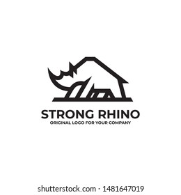 Rhino logo design can be used as symbols, brand identity, company logo, icons, or others. Color and text can be changed according to your need.
