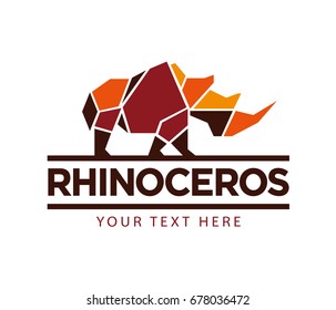 Rhino logo design concept template, vector illustration.