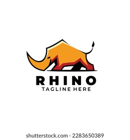 rhino logo design mascot style