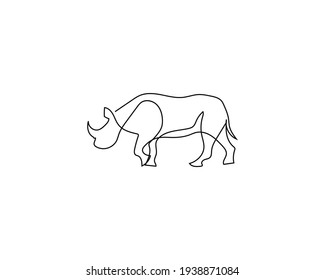 Rhino Icon Linie , Umriss , Logo Design Vektorvorlage. Modernes Safari-Tiersymbol .