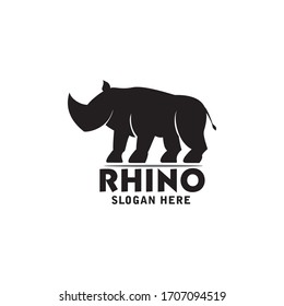 rhino logo design simple vector template