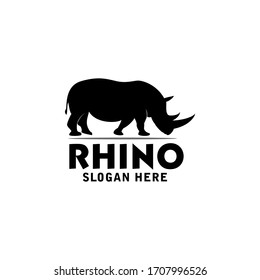 rhino logo design simple vector template
